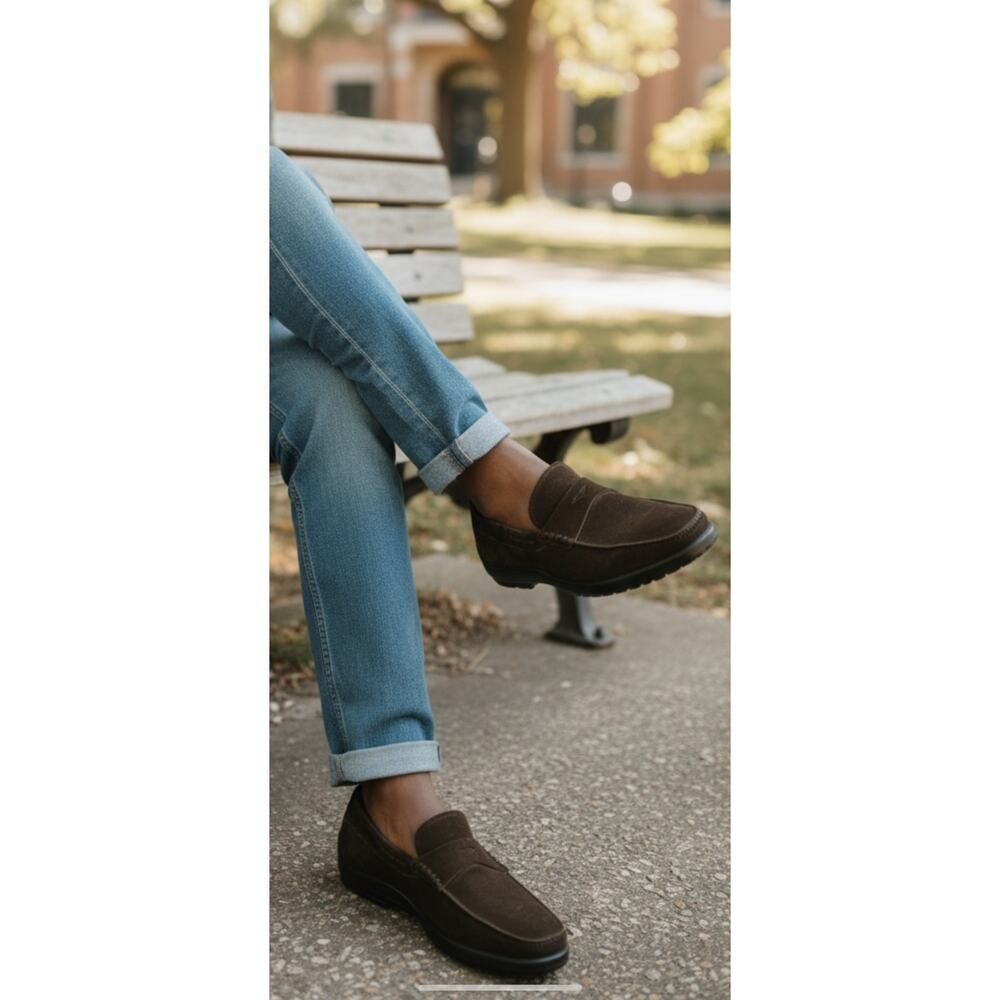 Tod's Suede Driving Penny Loafers, men’s size 10.5